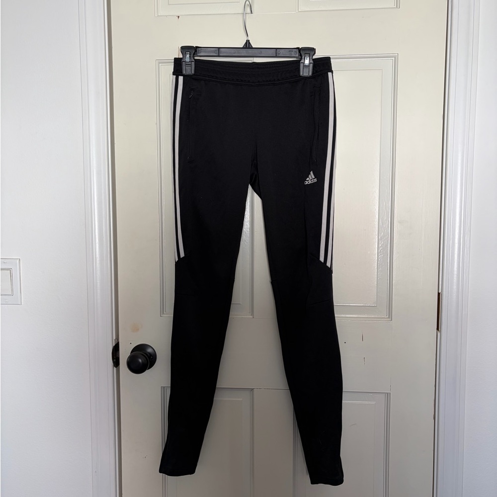adidas Black Jogger Pants with White Side Stripes